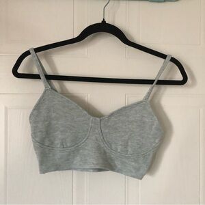 Zara Grey Knit Crop top/bra top